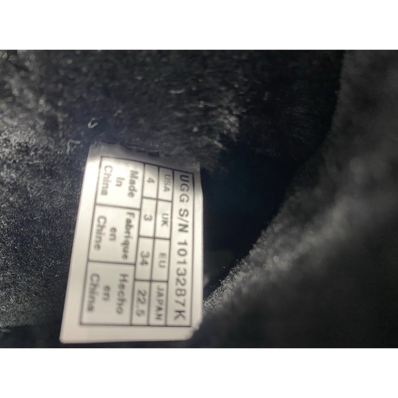 Ugg Australia Tall Boots Kids Sz 4 Jesslyn Classic Black Suede Warm Sherpa Comfy - Picture 5 of 14